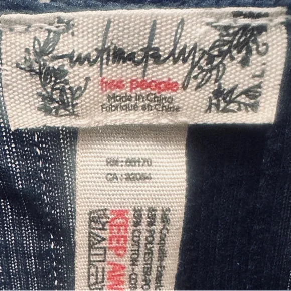 Free People Intimately Navy Lace Trim Camisole - Picture 2 of 4